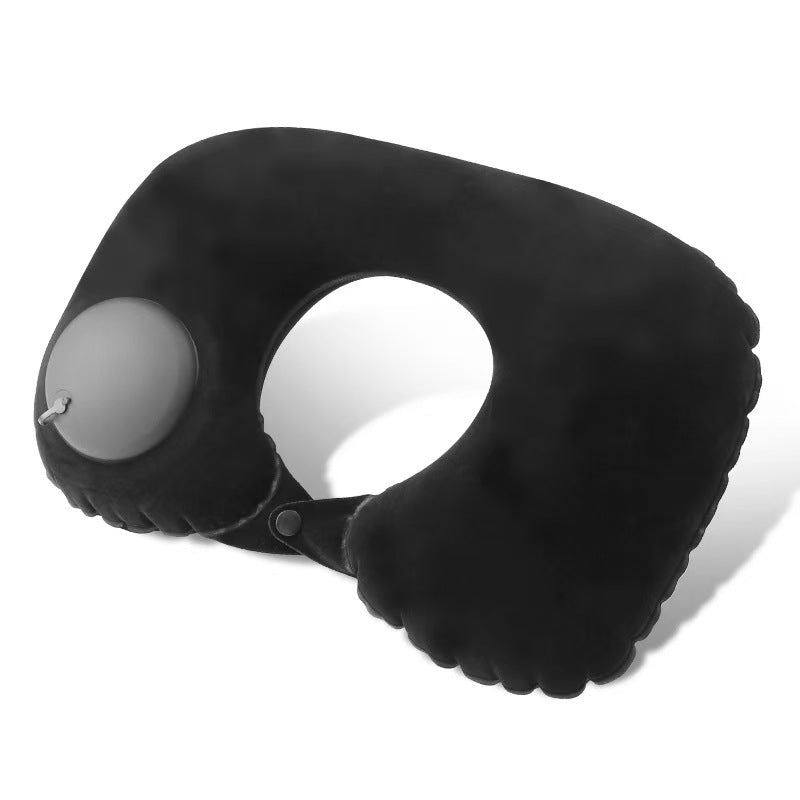 Schwarzes aufblasbares Nackenkissen